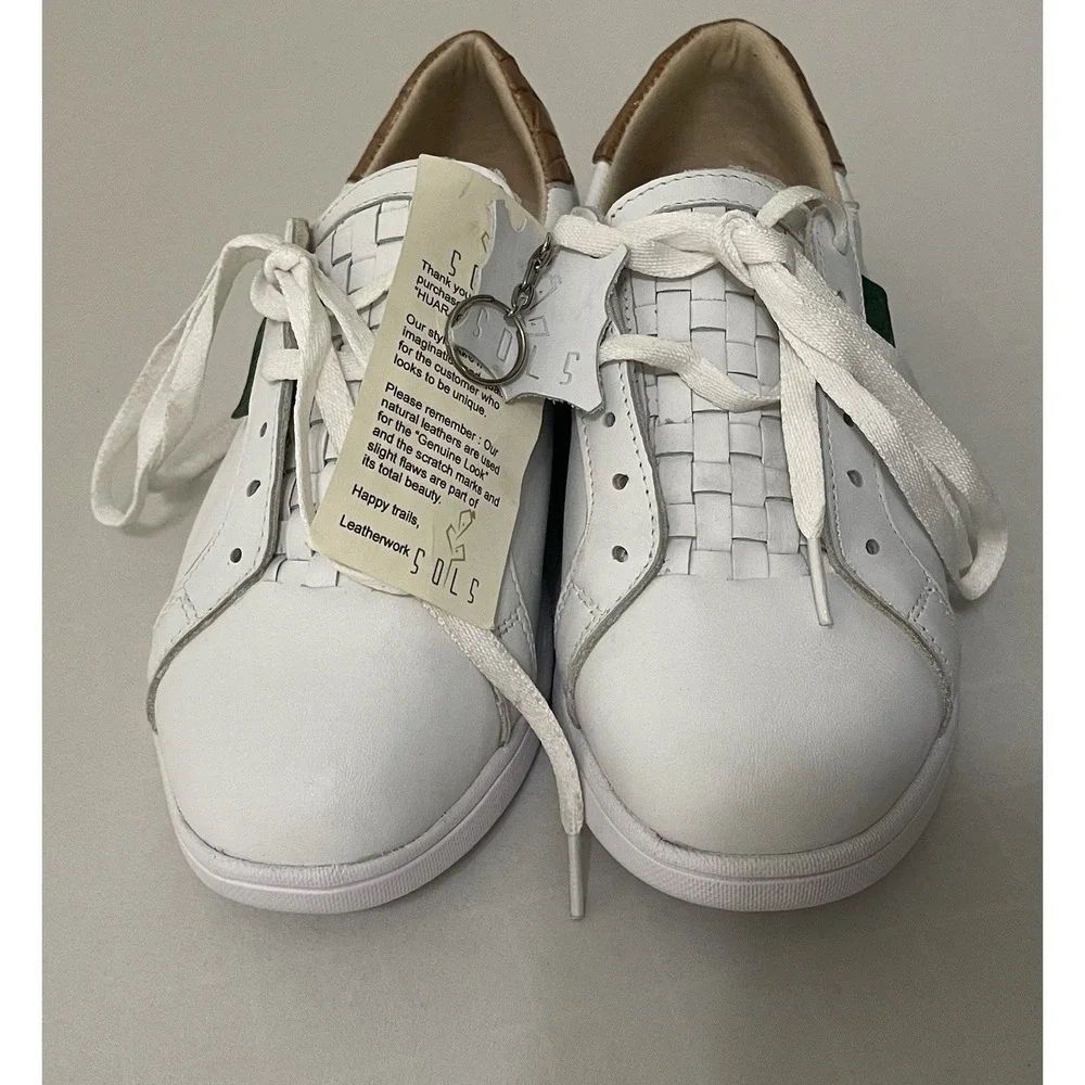 Sols Womens Shoe Size 10 White Leather Memory Foam Bety Tennis‎ Sneakers